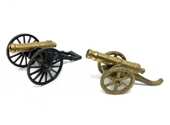 Vintage MF Co. Brass Cast Iron Civil War Cannon Figurines