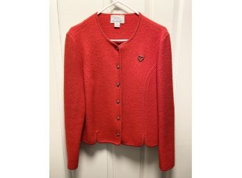 Deans Of Scotland 100 Percent Wool Red Jacket, Vintage Size LXL