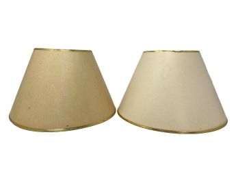 Pair Of Vintage Gold Trim Paper Lamp Shades