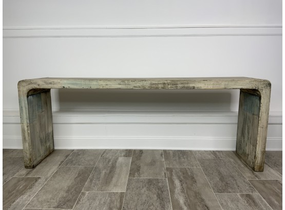 Waterfall Edge Extra Long Distressed Wood Console