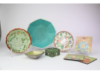 Asian Bowls, Plates, Trinket Box, & Coasters