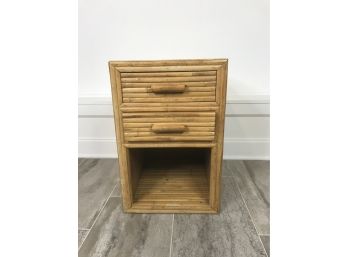 Two Drawer Bamboo Style Side Table