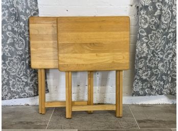 Two Wooden TV Tray Tables