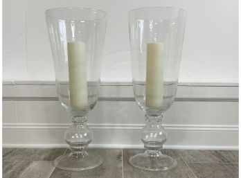 Extra Large Glass Blown Hurricane Candle Holders