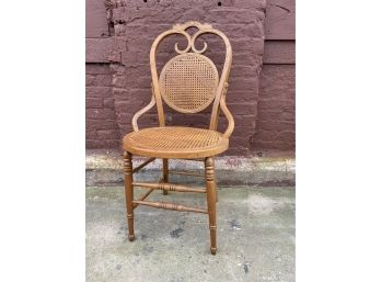 Antique Scroll Back Cane Chair