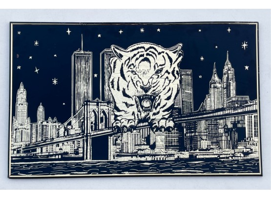 Vintage NYC Cityscape Foil Art