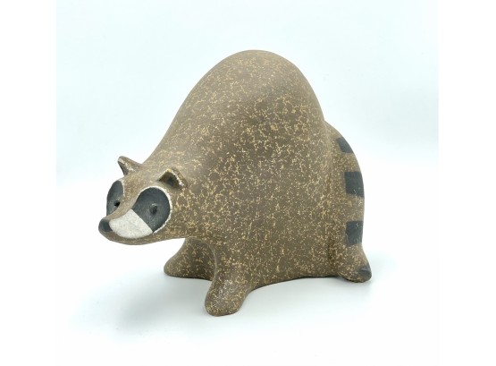 Mid Century John Seymour Stoneware Raccoon Sculpture