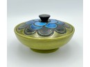 Mid Century Hand Painted Bitossi Lidded Ceramic Candy Dish Made In Italy