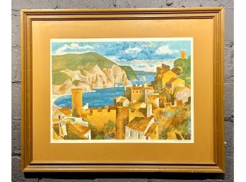 Vintage Morato Aragones Coastal Scene Lithograph Signed And Numbered