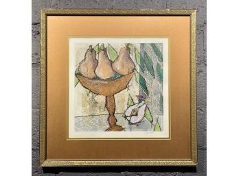 Vintage Cubist Still Life Lithograph Signed Conti
