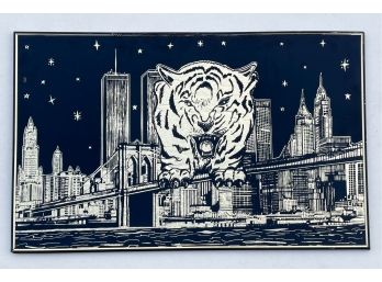 Vintage NYC Cityscape Foil Art