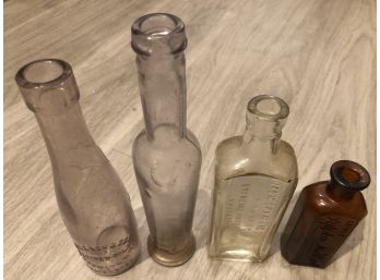 Lot Of Antique Turn Of The Century Glass Bottles