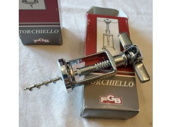 ONE Vintage Torchiello French Corkscrew - NEW In Original Box - Made In Italy -with A Fly Nut Spiral Lift