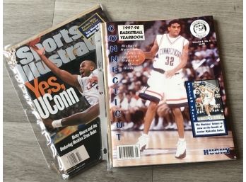Lot Of Two UCONN Huskies Magazines - Sports Illustrated-April 5, 1999 & UConn Yearbook 1997-98