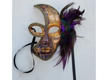 Venetian Carnival Mask With Partial Face Cover - Hmmm ..who Is Behind That Mask???