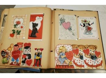 1957 Scrapbook. 30 Vintage Valentines Day Cards. A Maine Teachers Scrapbook. PLUS- Collectibles In 37 PAGES!