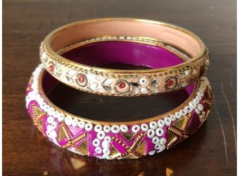 Two Lovely Beaded Bangles Made In India