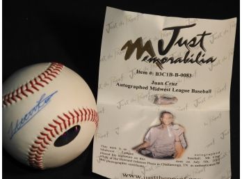 Signed Juan Cruz Baseball With COA