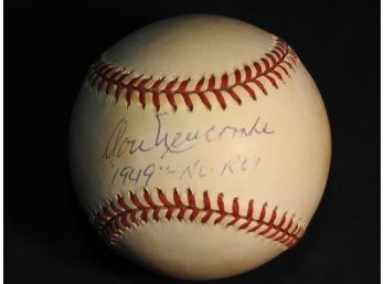 Signed 1949 Rookie Of The Year Don Newcombe Baseball  With Coa