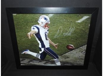 Signed Framed New England Patriots Ryan Allen Football Photo