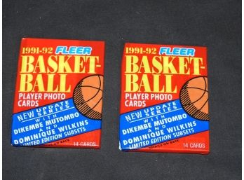 2 Fleer 1991-92 Unopened Basketball Packs Possible Gem Mint Michael Jordan