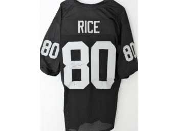Signed HOFer Jerry Rice Oakland Raiders Football Jersey With COA