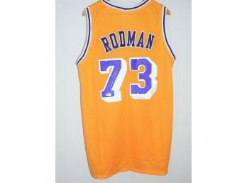 Signed L.A. Lakers HOFer Dennis Rodman Basketball Jersey With COA