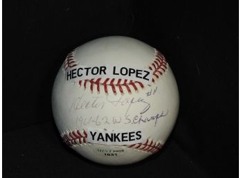 Signed NY Yankees Hector Lopez  Baseball With COA