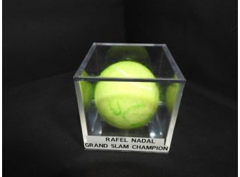 Signed Rafeal Nadal Tennis Ball In Case