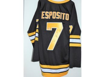 Signed HOFer Boston Bruins Phil Esposito NHL Jersey With COA