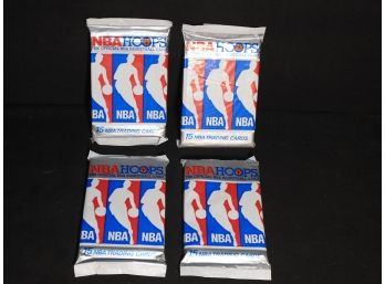 4 NBA Hoops 1990 Unopened Packs Possible Gem Mint Michael Jordan