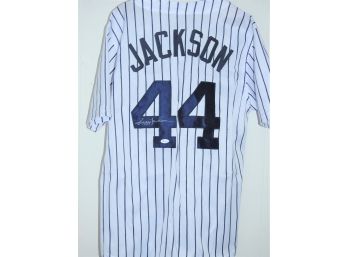 Signed HOFer New York Yankees Reggie Mr. October Jackson Baseball Jersey With COA