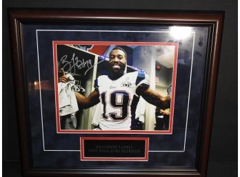 Signed Framed New England Patriots Brandon LeFell Football Photo