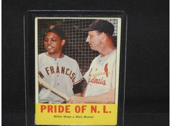 1963 Willie Mays & Stan Musial Baseball Card