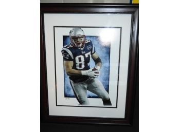 1 Of 3 Artist Proof Print Of  Rob Gronkowski New England Patriots With COA