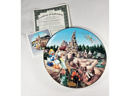 Disney 40th Anniversary Plate With  Certificate' Big Thunder Mountain Railroad'