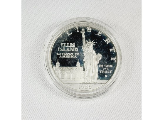 1986 Proof  Statue Of Liberty Commemorative Silver Dollar