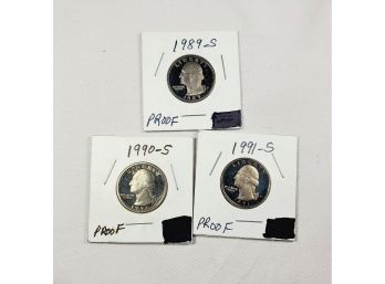 1989-S 1990-S 1991-S Proof Quarters