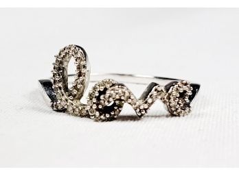 10k White Gold With Diamonds LOVE Ring