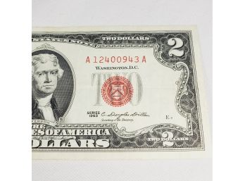 1963 $2 Red Seal Note Crispy