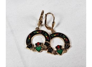 Unique Claddagh Hanging  Earrings