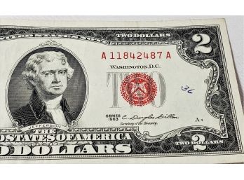 1963 $2 Red Seal Crispy Bill