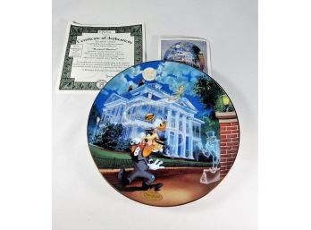 Disney 40th Anniversary Plate 'Haunted Mansion' With Cert. & Plate Frame