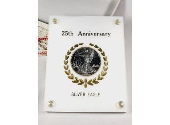 1989 Silver Eagle In Case From Capital Plastics 25th Anniversary 1 Oz Silver