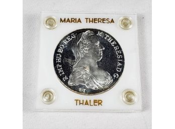 Maria Theresa Thaler  Silver Proof Coin In Screw Case ASW.7561