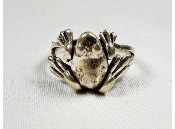 Sterling Silver Frog Ring Hands & Feet Move