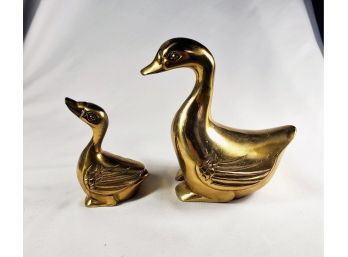 Brass Mother Duck And Duckling