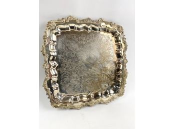 Square Vintage Silver Plate Tray