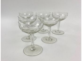 Vintage Cut Crystal Champagne Glasses