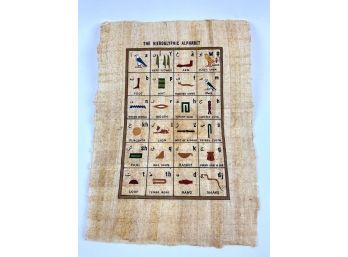 Egyptian Hieroglyphic Alphabet On Papyrus